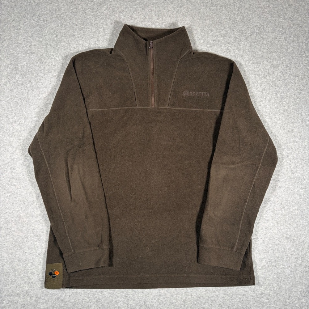 Beretta Abisko 2 Pullover Mens XL Brown Fleece Quarter Zip Outdoor Hunting